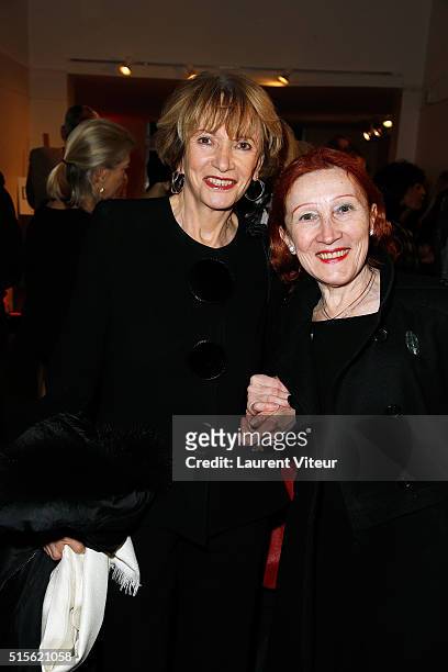 Eve Ruggieri and Elizabeth Cooper attend has the signature of the book 'Espace Cardin' by Jean-Pascal Hesse at Espace Pierre Cardin on March 14, 2016...