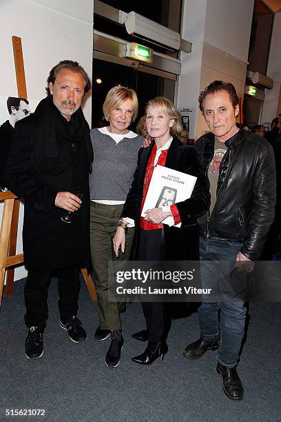 Gilbert Ros, Marie-Christiane Marek, Ruth Obadia and Franck Ros attend has the signature of the book 'Espace Cardin' by Jean-Pascal Hesse at Espace...