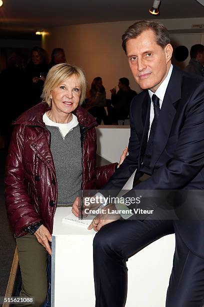 Marie-Christiane Marek and Jean-Pascal Hesse attend has the signature of the book 'Espace Cardin' by Jean-Pascal Hesse at Espace Pierre Cardin on...