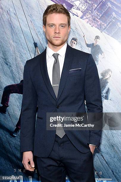 Actor Jonny Weston attends the New York premiere of "Allegiant" at the AMC Lincoln Square Theater on March 14, 2016 in New York City.