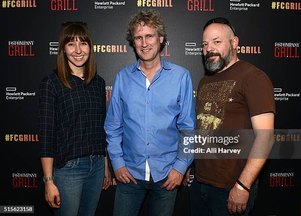 Katrina Bekessy, Mark Rolston and Kirk Bresniker attend the Fast Company Grill with Robert Kirkman, David Alpert, Patrick Fugit on March 14, 2016 in...