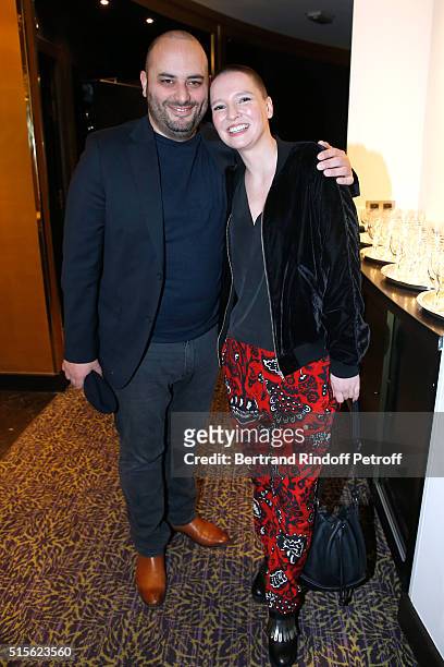 Member of the Jury, Actor Jerome Commandeur and Singer Anne Sila attend the Cocktail following the Premiere of "Five", Laureat Du Prix Cinema 2016 -...