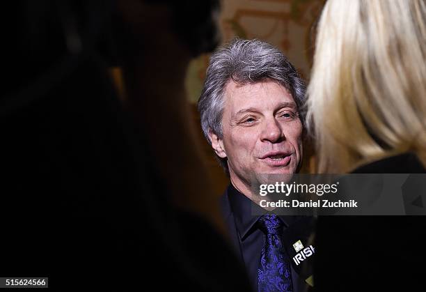 Musician Jon Bon Jovi attends the Kelly Cares Foundation 2016 Irish Eyes Gala at The Pierre Hotel on March 14, 2016 in New York City.