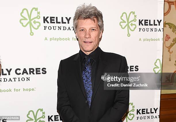 Musician Jon Bon Jovi attends the Kelly Cares Foundation 2016 Irish Eyes Gala at The Pierre Hotel on March 14, 2016 in New York City.