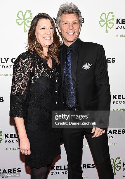 Musician Jon Bon Jovi and wife Dorothea Hurley attend the Kelly Cares Foundation 2016 Irish Eyes Gala at The Pierre Hotel on March 14, 2016 in New...