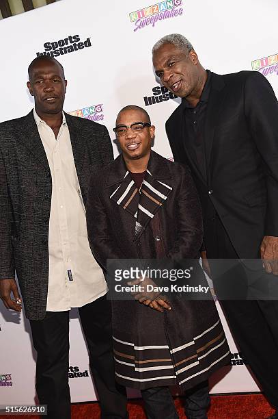 Former NBA Player and Coach Herb Williams, rapper Ja Rule, and NBA Legend Charles Oakley attends the Sports Illustrated & KIZZANG Bracket Challenge...