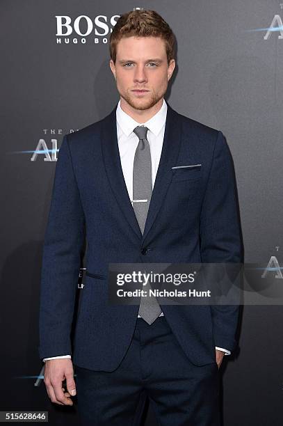 Actor Jonny Weston attends the New York premiere of "Allegiant" at the AMC Lincoln Square Theater on March 14, 2016 in New York City.