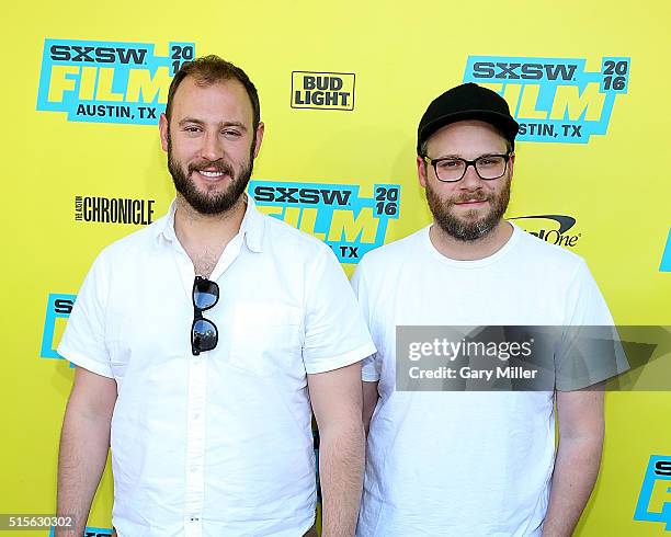 Evan Goldberg and Seth Rogen attend the premiere of AMC's "Preacher" at theParamount Theater during the South by Southwest Film FestivaL on March 14,...