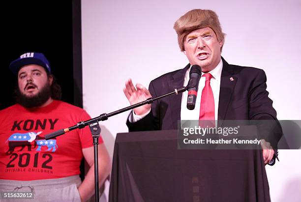 Actors Jon Gabrus and Anthony Atamanuik perform onstage at UCB presents Trump Dump during the 2016 SXSW Music, Film + Interactive Festival at The...