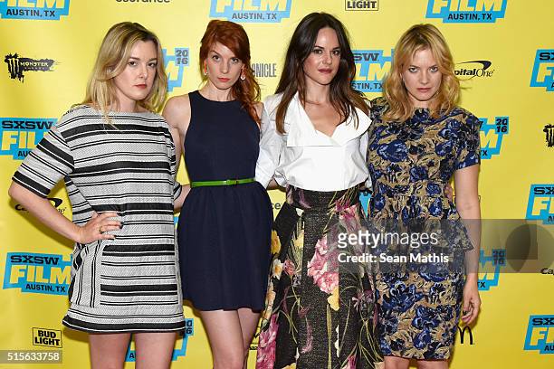 Anna Margaret Hollyman, Keri Safran, Sarah Butler and Kristin Slaysman attend the premiere of "Before the Sun Explodes" during the 2016 SXSW Music,...