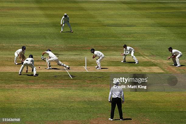 Ryan Carters of the Blues bats during day one of the Sheffield Shield match between Victoria and New South Wales at Traeger Park on March 15, 2016 in...