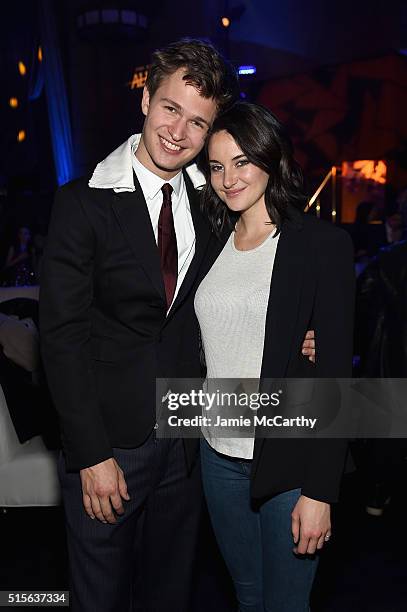 Ansel Elgort and Shailene Woodley attend the "Allegiant" New York Premiere After Party at Cipriani 42nd Street on March 14, 2016 in New York City.