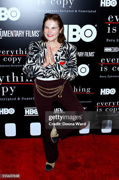 Tovah Feldshuh attends the "Everything Is Copy Nora Ephron: Scripted & Unscripted" sc at The Museum screening at Museum of Modern Art on March 14,...