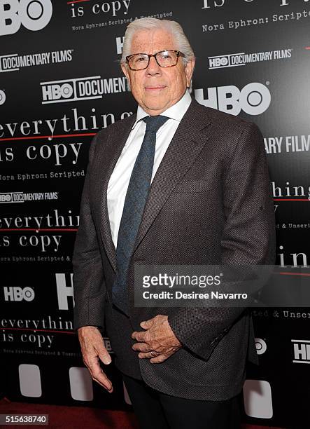 Journalist Carl Bernstein attends 'Everything Is Copy Nora Ephron: Scripted & Unscripted' New York Special Screening at The Museum of Modern Art on...