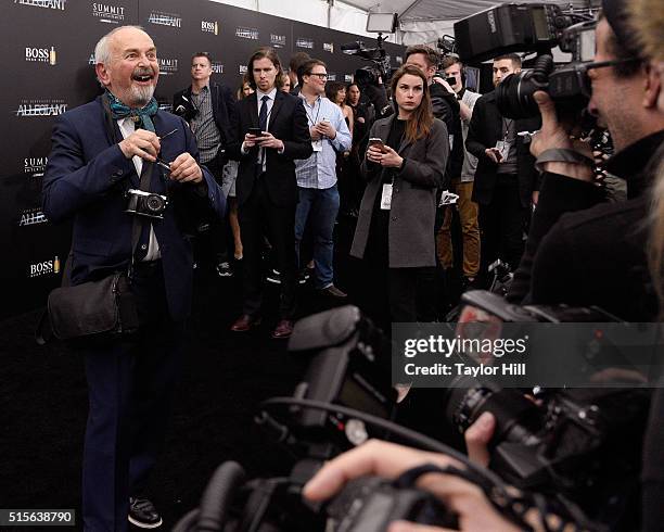 Photographer Arthur Elgort attends the "Allegiant" premiere at AMC Loews Lincoln Square 13 theater on March 14, 2016 in New York City.