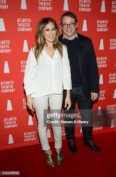 Sarah Jessica Parker and Matthew Broderick attend the "Hold On To Me Darling" opening night after party at The Gallery at The Dream Downtown Hotel on...