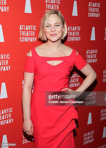 Adelaide Clemens attends the "Hold On To Me Darling" opening night after party at The Gallery at The Dream Downtown Hotel on March 14, 2016 in New...