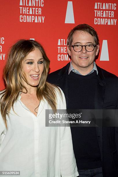 Sarah Jessica Parker and Matthew Broderick attend the "Hold On To Me Darling" opening night after party at The Gallery at The Dream Downtown Hotel on...
