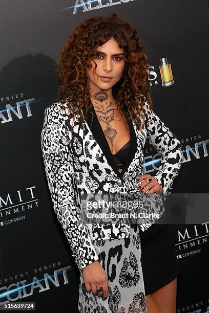Actress Nadia Hilker attends the premiere of "Allegiant" held at the AMC Loews Lincoln Square 13 theater on March 14, 2016 in New York City.