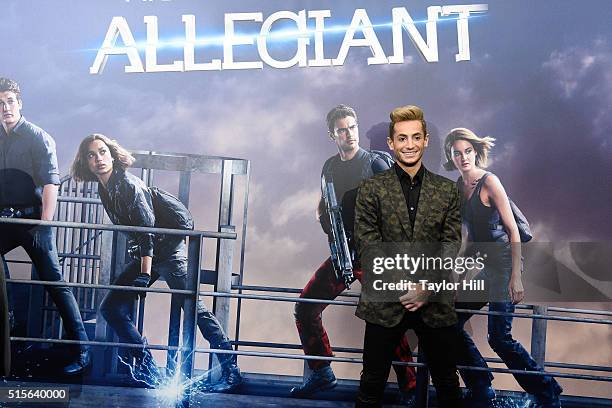 Frankie Grande attends the 'Allegiant' New York premiere at AMC Loews Lincoln Square 13 theater on March 14, 2016 in New York City.