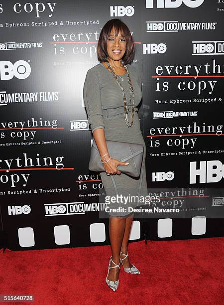 Gayle King attends 'Everything Is Copy Nora Ephron: Scripted & Unscripted' New York Special Screening at The Museum of Modern Art on March 14, 2016...