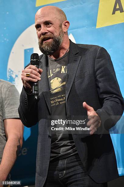 Director Conrad Vernon attends the premiere of "Sausage Party " during the 2016 SXSW Music, Film + Interactive Festival at Paramount Theatre on March...