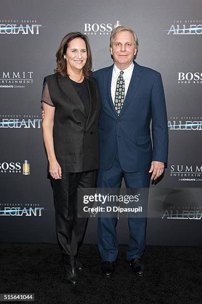 Producers Lucy Fisher and Douglas Wick attend the "Allegiant" New York premiere at AMC Lincoln Square Theater on March 14, 2016 in New York City.