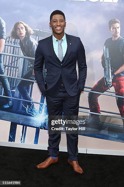 Joseph David-Jones attends the 'Allegiant' New York premiere at AMC Lincoln Square Theater on March 14, 2016 in New York City.