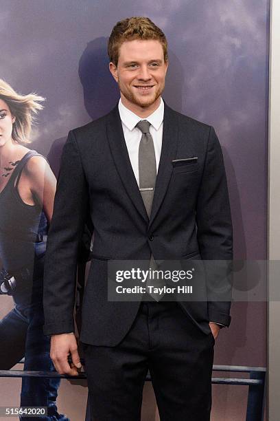 Jonny Weston attends the 'Allegiant' New York premiere at AMC Lincoln Square Theater on March 14, 2016 in New York City.