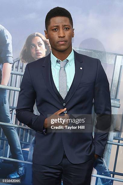 Joseph David-Jones attends the 'Allegiant' New York premiere at AMC Lincoln Square Theater on March 14, 2016 in New York City.