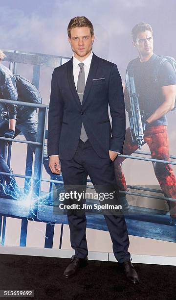 Jonny Weston attends the "Allegiant" New York premiere at AMC Loews Lincoln Square 13 theater on March 14, 2016 in New York City.