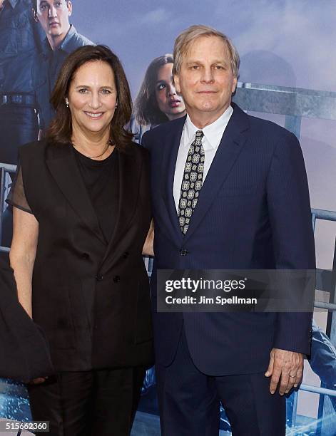 Producers Lucy Fisher and Douglas Wick attend the "Allegiant" New York premiere at AMC Loews Lincoln Square 13 theater on March 14, 2016 in New York...