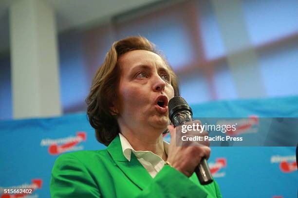 Beatrix von Storch, the deputy chairman of the party AfD and Member of the European Parliament during the election night of Alternative for Germany...