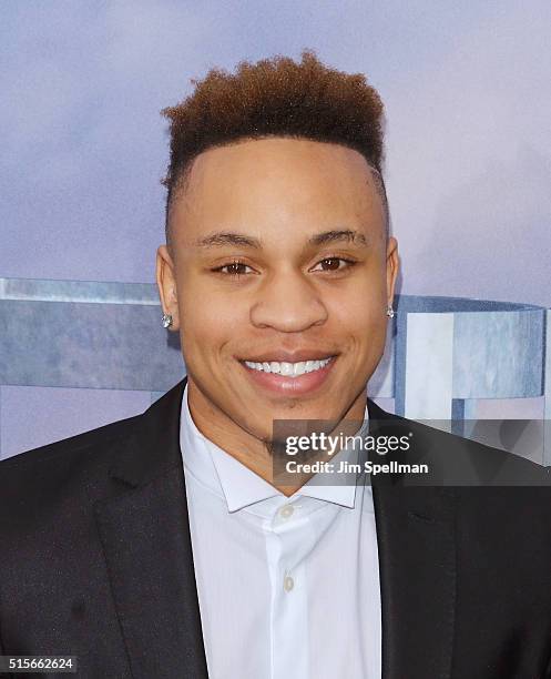 Singer/songwriter Rotimi attends the "Allegiant" New York premiere at AMC Loews Lincoln Square 13 theater on March 14, 2016 in New York City.