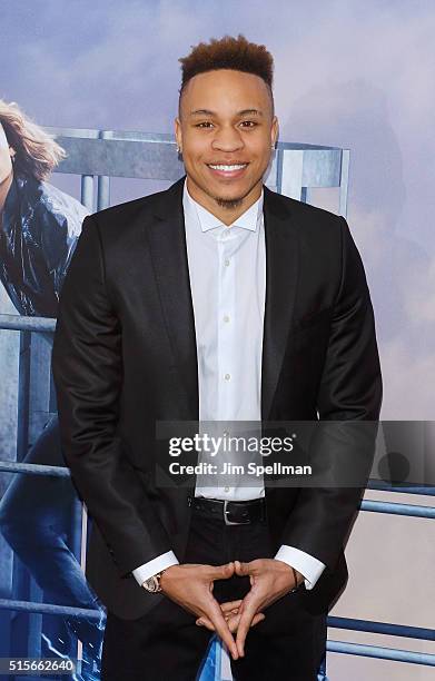 Singer/songwriter Rotimi attends the "Allegiant" New York premiere at AMC Loews Lincoln Square 13 theater on March 14, 2016 in New York City.