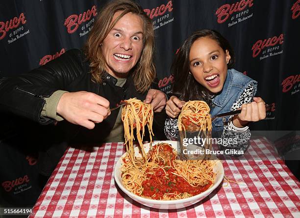 Tony Cavalero and Breanna Yde promote thier New Nickelodeon TV Series "School Of Rock" at Buca di Beppo Times Square on March 14, 2016 in New York...