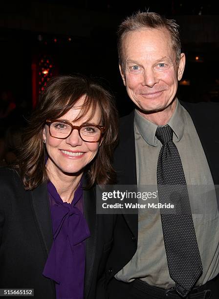 Sally Field and Bill Irwin attend the cocktail party for the Vineyard Theatre 2016 Gala at the Edison Ballroom on March 14, 2016 in New York City.