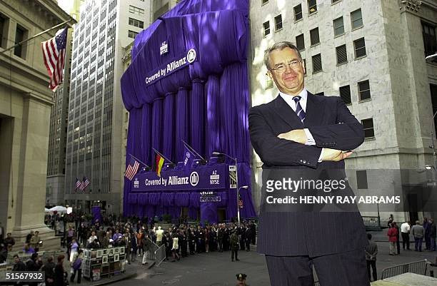 Dr. Henning Schulte-Noelle, Chairman of the Board of Management of Allianz GP, the German financial service provider, poses outside the New York...