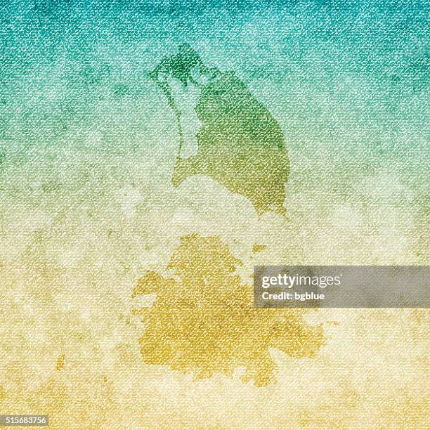 antigua and barbuda map on grunge canvas background - antigua stock illustrations