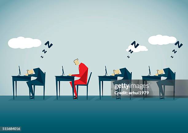 working - snoring stock illustrations
