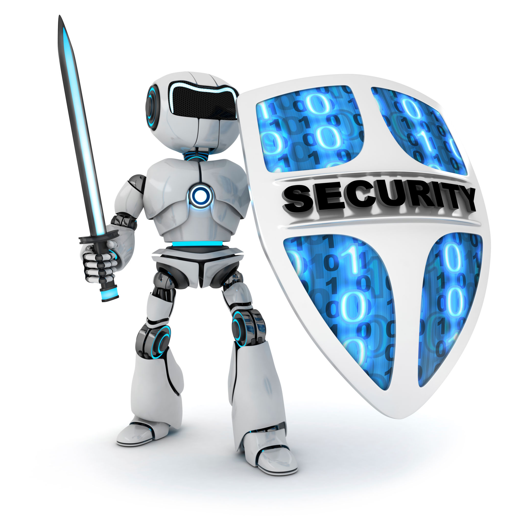 Robot and shield Robot and shield