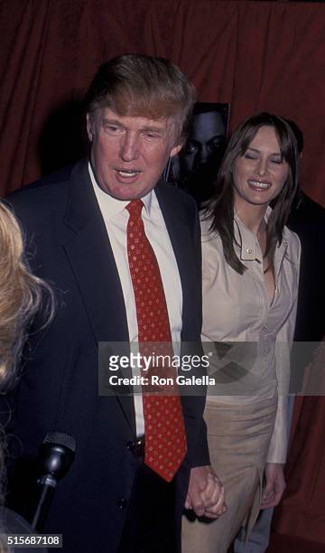 Donald Trump and Melania Knauss attend the premiere of "Bad Company" on June 4, 2002 at Loew's Lincoln Square Theater in New York City.