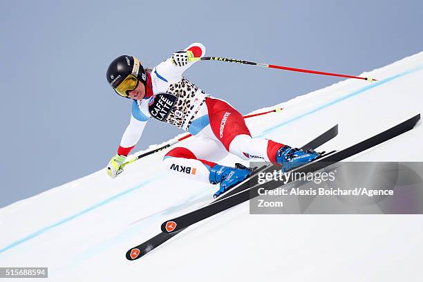 Fabienne Suter of Switzerland competes during the Audi FIS Alpine Ski World Cup Finals Men's and Women's Downhill Training on March 15, 2016 in St....