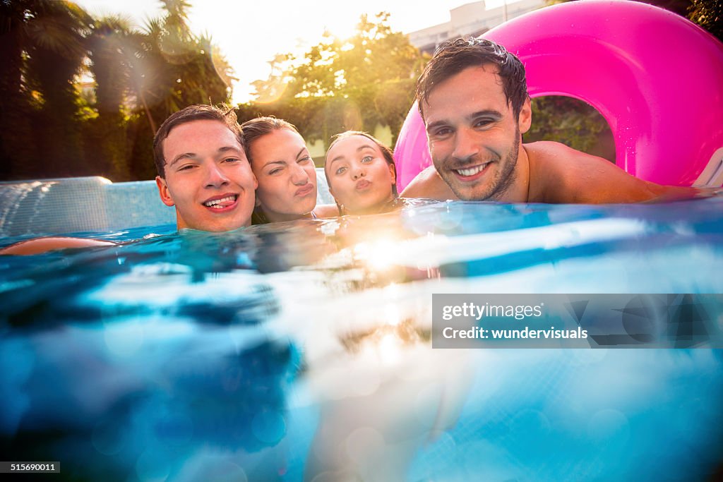 Track Pool Friends Friends In Swimming Pool High-Res Stock Photo - Getty Images