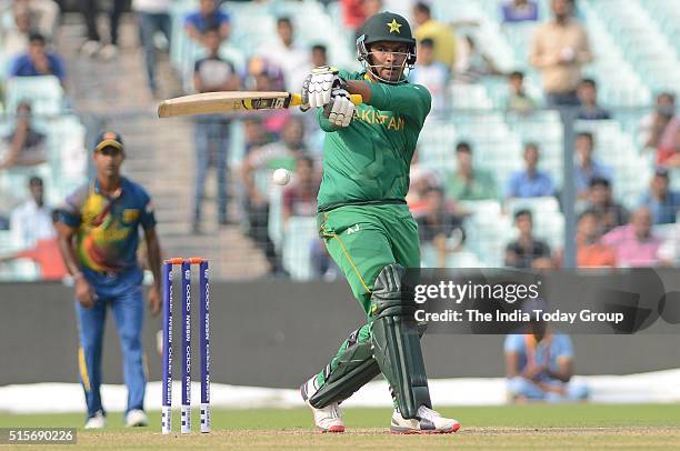 Pakistan Batsman Sharjeel Khan batting action During Pakistan vs Sri Lanka Warm Up Match at Edan Garden in Kolkata.