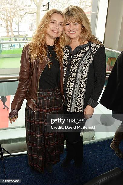 Maryam D'Abo and Carole Ashby attend the 2016 Into Film Awards at Odeon Leicester Square on March 15, 2016 in London, England.