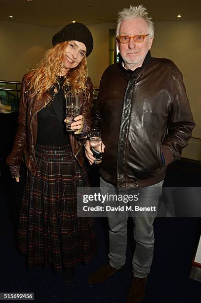 Maryam d'Abo and Hugh Hudson attend the 2016 Into Film Awards at Odeon Leicester Square on March 15, 2016 in London, England.