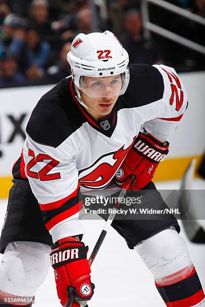 Jordin Tootoo of the New Jersey Devils skates against the San Jose Sharks at SAP Center on March 10, 2016 in San Jose, California.