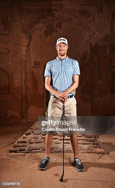 Rhys Davies of Wales poses for a photograph prior to the start of the Hero Indian Open golf at Delhi Golf Club on March 15, 2016 in New Delhi, India.