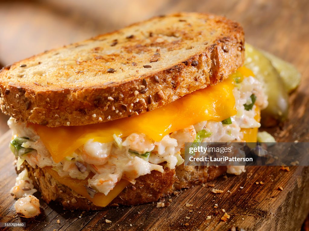 Grilled Cheese Seafood Salad Sandwich